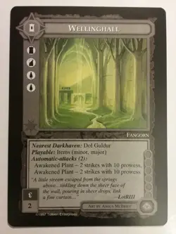 MIDDLE-EARTH CCG MECCG WELLINGHALL AGAINST THE SHADOW ATS UNCOMMON U2 LOTR CARD - Image 1