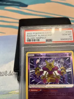 PSA 10 GEM MINT Radiant Alakazam 059/195 Silver Tempest RARE Pokemon Card - Image 2