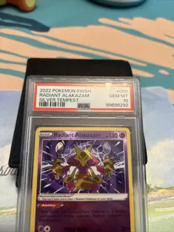 PSA 10 GEM MINT Radiant Alakazam 059/195 Silver Tempest RARE Pokemon Card - Image 3