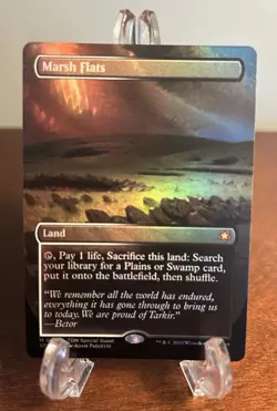 MTG - Marsh Flats BORDERLESS Special Guest - NM - Tarkir Dragonstorm Fetch Land - Image 1