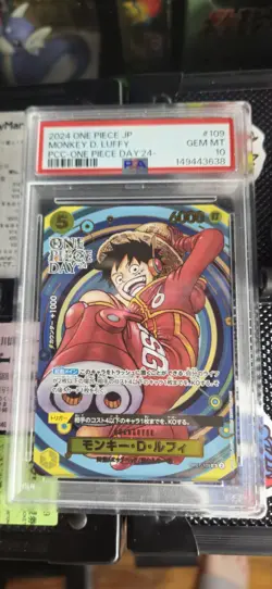 2024 Monkey D. Luffy OP07-109 SR Promo One Piece Day 24 Japanese PSA 10 Gem Mint - Image 1