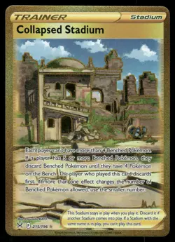 Pokemon Cards Collapsed Stadium 215/196 Lost Origin Secret Rare NM - Image 1