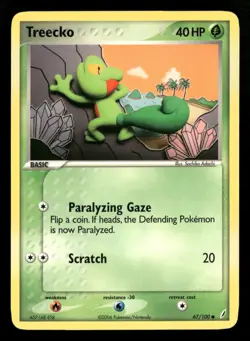 Treecko - 67/100 - Common - Crystal Guardians - Pokemon Card - LP - Image 1