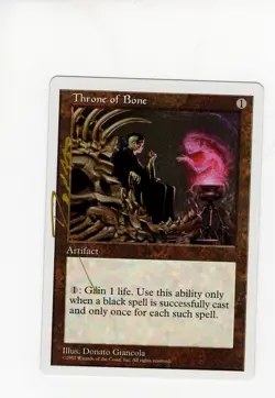 Throne of Bone NM- signed by Donato Giancola 5th Ed. MTG Magic the Gathering - Image 1