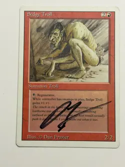 Sedge Troll Revised LP signed by Dan Frazier MTG Magic the Gathering - Image 1