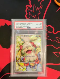 POKEMON TWM EN-TWILIGHT MASQUERADE #181 HISUIAN GROWLITHE PSA 10 Gem Mint - Image 1