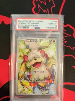 POKEMON TWM EN-TWILIGHT MASQUERADE #181 HISUIAN GROWLITHE PSA 10 Gem Mint - Image 2
