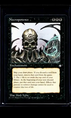 1995 MTG Magic The Gathering ICE Ice Age Vintage #42 Necropotence - Image 1
