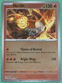 Pokemon Chaos Rising Ho-Oh 10/86 Reverse Holo Rare TCG Pokemon Card - Image 1