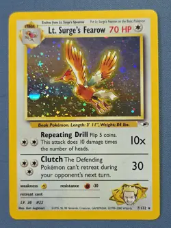 Pokemon TCG Gym Heroes Lt. Surge's Fearow 7/132 Holo - Image 1