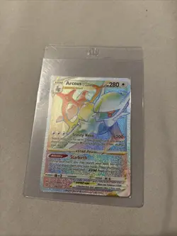 Pokemon Arceus VSTAR TCG Holo Card Brilliant Stars 176/172 Rainbow Secret Rare - Image 1