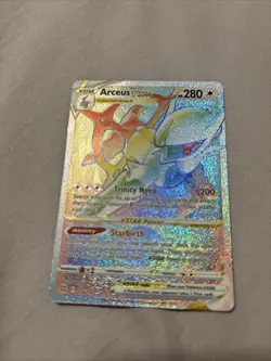 Pokemon Arceus VSTAR TCG Holo Card Brilliant Stars 176/172 Rainbow Secret Rare - Image 4