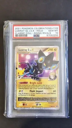 2021 Pokemon Sword & Shield Celebrations Classic Luxray GL LV.X #109 PSA 10 GEM - Image 1