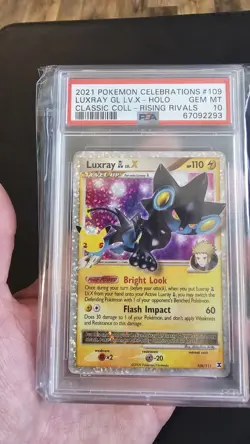 2021 Pokemon Sword & Shield Celebrations Classic Luxray GL LV.X #109 PSA 10 GEM - Image 3