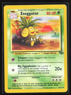 Pokemon TCG - Exeggutor Unlimited Uncommon Jungle 35/64 LP - Image 1