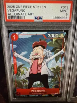 2025 ONE PIECE STARTER DECK ST21-EX GEAR 5 | ALTERNATE ART #013 VEGAPUNK PSA 9 - Image 1