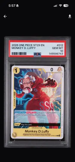 2026 ONE PIECE STARTER DECK ST29: EGGHEAD #012 MONKEY D LUFFY PSA 10 - Image 1