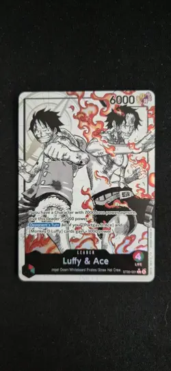 Luffy & Ace (Parallel) ST30-001 Starter Deck EX: Luffy & Ace Foil Leader Card - Image 1