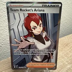 Pokemon TCG Destined Rivals Team Rockets Ariana 224 Full Art Ultra Rare Trainer - Image 3