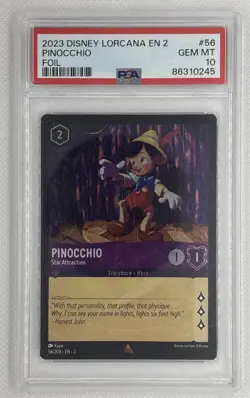 2023 Disney Lorcana EN 2 Pinocchio #56 Foil PSA 10 Gem Mint 🌶🥵 - Image 1