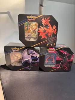 POKEMON TCG CROWN ZENITH ZAPADOS, ARTICUNO, MOLTRES TIN SET - 3 TINS Sealed - Image 1