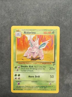 Nidorino 054/130 Base Set 2 Regular Pokemon TCG Heavily Played HP - Image 1