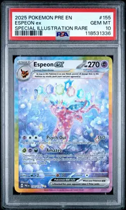 2025 POKEMON PRE EN-PRISMATIC EVOLUTIONS #155 SIR ESPEON EX PSA 10 - Image 1