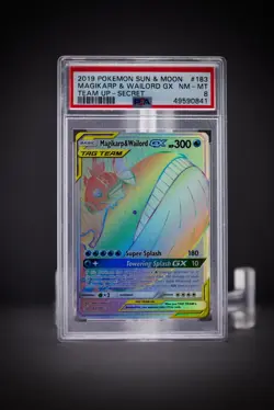 2019 Pokemon SM Team Up Magikarp & Wailord GX Secret 183 PSA 8 - Image 1