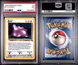 1999 Pokemon Fossil Ditto Holo #3 - PSA 7 NM - WOTC Vintage - Image 3