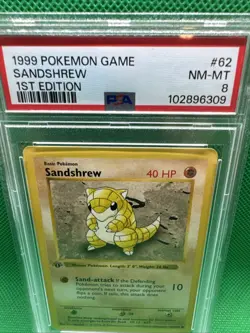 1999 POKEMON BASE SET 1ST EDITION #62 SANDSHREW PSA 8 - Image 4