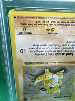 1999 POKEMON BASE SET 1ST EDITION #62 SANDSHREW PSA 8 - Image 5