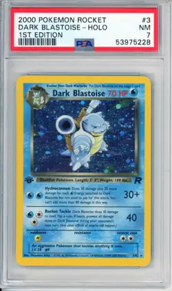 Pokemon Team Rocket Dark Blastoise 1st Edition Holo PSA 7 Near Mint 3/82 - Image 1