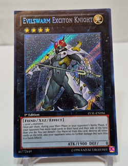 Evilswarm Exciton Knight LVAL-EN056 Secret Rare 1st Ed FOIL BLEED Yugioh 5145 - Image 1