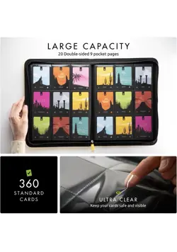 Vault X 9 Pocket Zip Binder, 360 Cards, Exo-Tec Material, 20 Side-Loading Pages - Image 3