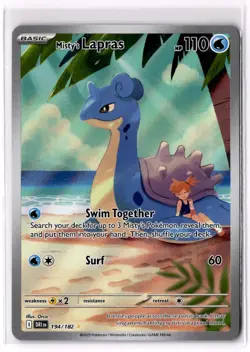 Pokemon TCG SV10:DESTINED Rivals Lapras Card 194/182 Mistys Near Mint NM - Image 1