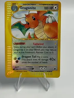 Dragonite 9/165 Expedition Pokemon HP Damaged Holo Rare WOTC E-Reader - Image 3