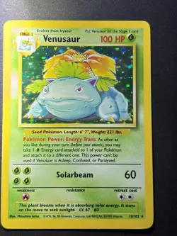 Wizards of the Coast Pokemon TCG Venusaur 15/102 Base Set Holo Rare HP100 - Image 4