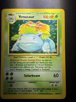 Wizards of the Coast Pokemon TCG Venusaur 15/102 Base Set Holo Rare HP100 - Image 5