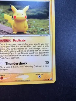 2005 Pokemon Ditto (Pikachu) 63/113 Ex Delta Species Non-Holo Regular. - Image 5
