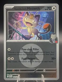 Team Rocket's Meowth (Energy Symbol Pattern) 161/217 Ascended Heroes Pokemon NM - Image 1