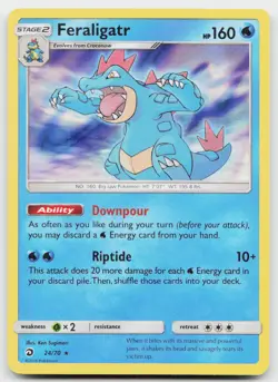 Feraligatr 24/70 Holo Rare Dragon Majesty Pokemon Holo Near Mint - Image 1