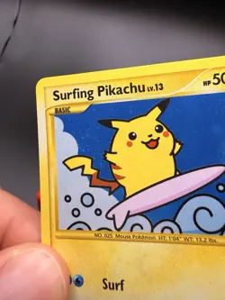 Surfing Pikachu 114/111 Secret Rare Holo -Rising Rivals Pokemon TCG NM Swirl - Image 2
