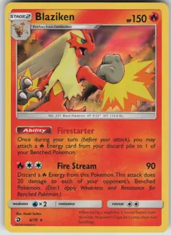 Pokemon TCG Blaziken Holo Rare Dragon Majesty 6/70 - Image 1