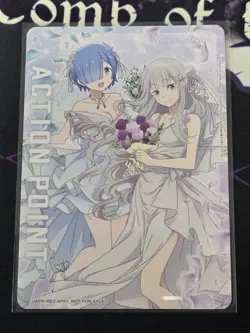 Union Arena Card Re:Zero Rem Emilia Japanese Action Point AP Promo Card - Image 1