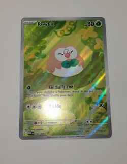 Pokemon Rowlet Illustration Rare Full Art Near Mint Perfect Order 090/088 - Image 1