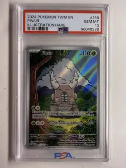 Pokemon Pinsir 168/167 sv06: Twilight Masquerade Holo Illustration Rare PSA 10 - Image 1