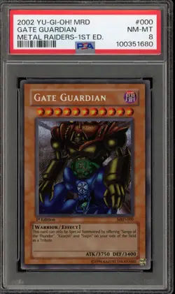 Yu-Gi-Oh! Gate Guardian Metal Raiders 1st Edition Secret Rare MRD-000 PSA 8 - Image 1