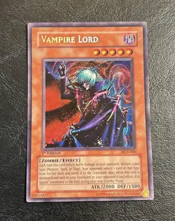 Yu-Gi-Oh! Dark Crisis Vampire Lord Secret Rare 1st Edition #DCR-000 - Image 1