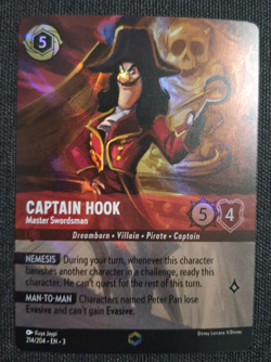 Disney Lorcana Into Inklands Enchanted Captain Hook Master Swordsman EN NM Rare - Image 2