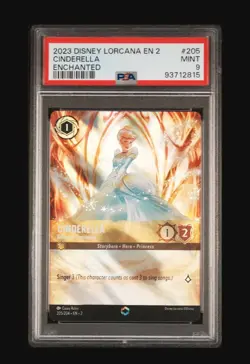 Disney Lorcana Cinderella - Ballroom Sensation Enchanted Holo PSA 9 205/204 - Image 2